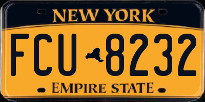 NY license plate FCU8232