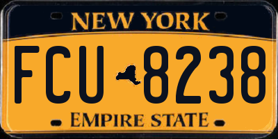 NY license plate FCU8238