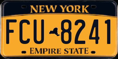 NY license plate FCU8241