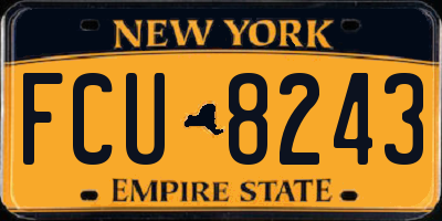 NY license plate FCU8243