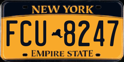 NY license plate FCU8247