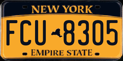 NY license plate FCU8305