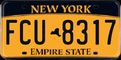 NY license plate FCU8317