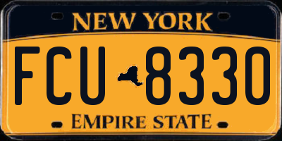 NY license plate FCU8330