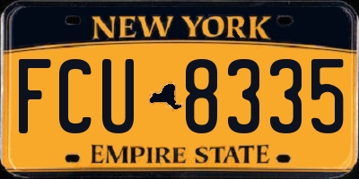 NY license plate FCU8335