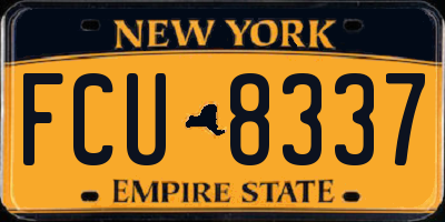 NY license plate FCU8337