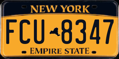 NY license plate FCU8347