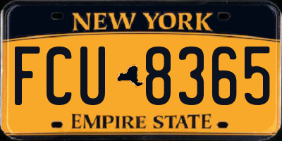 NY license plate FCU8365