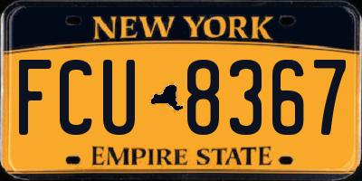 NY license plate FCU8367