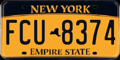 NY license plate FCU8374