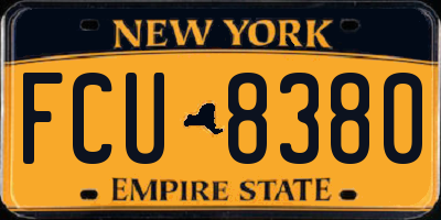 NY license plate FCU8380