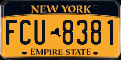 NY license plate FCU8381