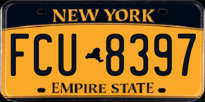 NY license plate FCU8397