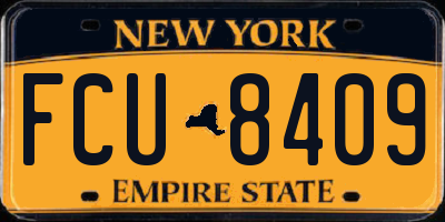 NY license plate FCU8409