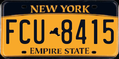 NY license plate FCU8415