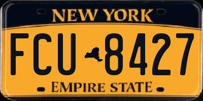 NY license plate FCU8427
