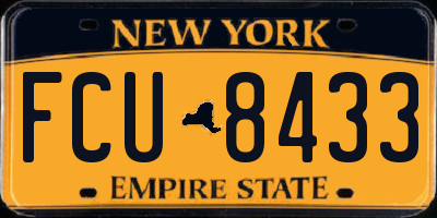 NY license plate FCU8433