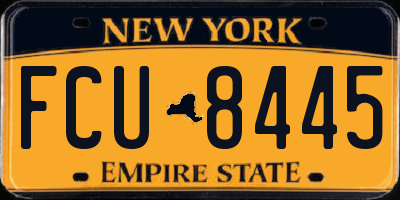 NY license plate FCU8445