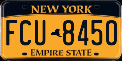 NY license plate FCU8450