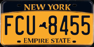 NY license plate FCU8455