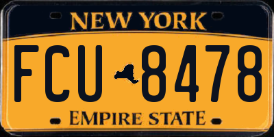 NY license plate FCU8478
