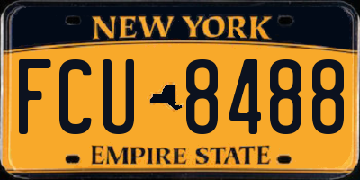 NY license plate FCU8488