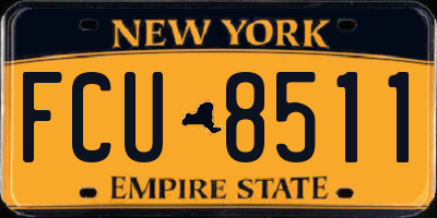 NY license plate FCU8511