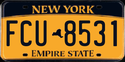 NY license plate FCU8531