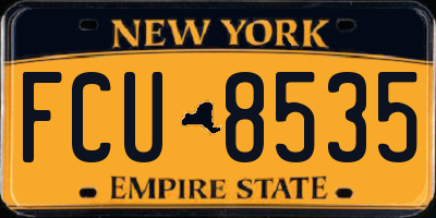NY license plate FCU8535