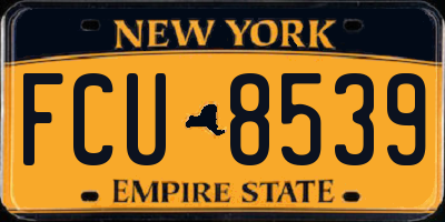 NY license plate FCU8539