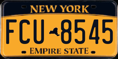 NY license plate FCU8545