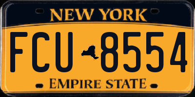 NY license plate FCU8554