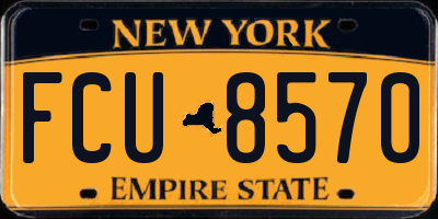 NY license plate FCU8570