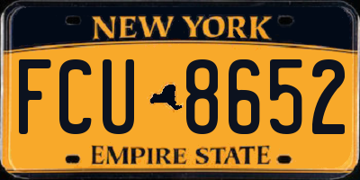 NY license plate FCU8652