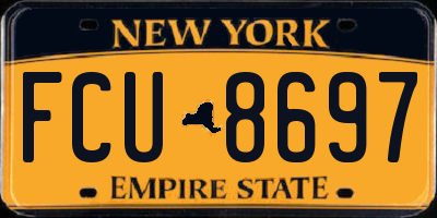 NY license plate FCU8697