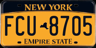 NY license plate FCU8705
