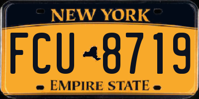 NY license plate FCU8719