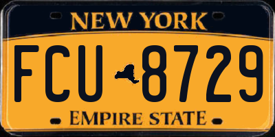 NY license plate FCU8729