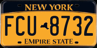 NY license plate FCU8732