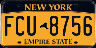 NY license plate FCU8756