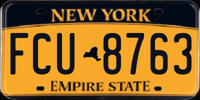 NY license plate FCU8763