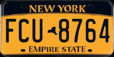 NY license plate FCU8764