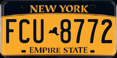 NY license plate FCU8772
