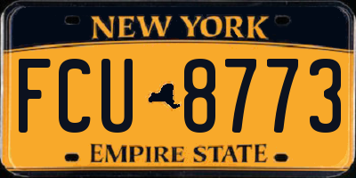 NY license plate FCU8773