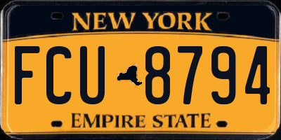 NY license plate FCU8794