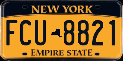 NY license plate FCU8821