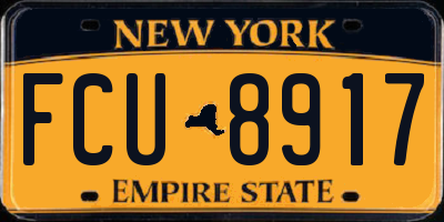 NY license plate FCU8917