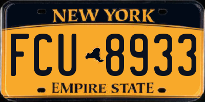 NY license plate FCU8933