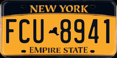 NY license plate FCU8941