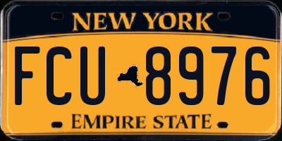 NY license plate FCU8976
